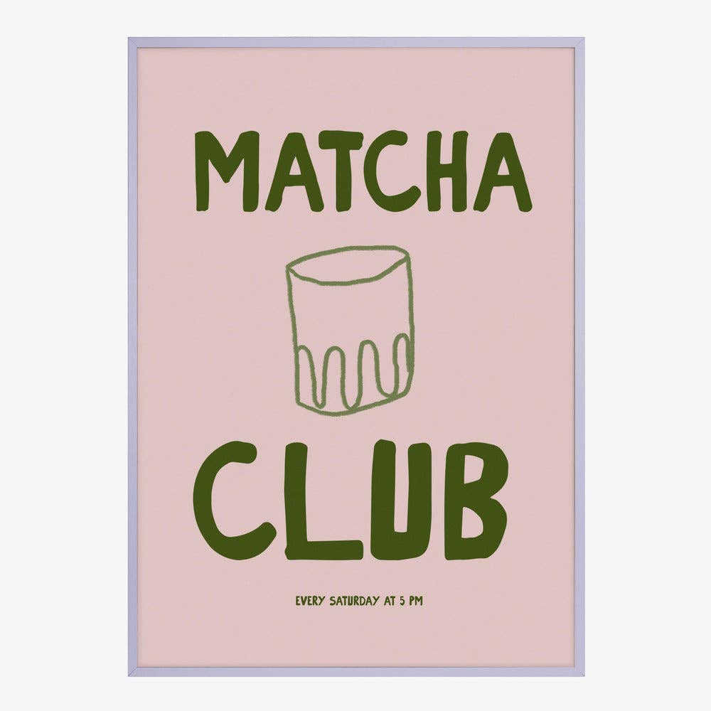 Tirage d'art « Matcha Club » — Affiche typographique graphique: Pas de cadre / 30 x 40 cm