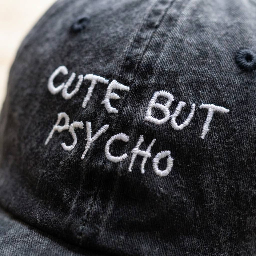 Casquette rose brodée « Mignonne mais psychopathe »: Green