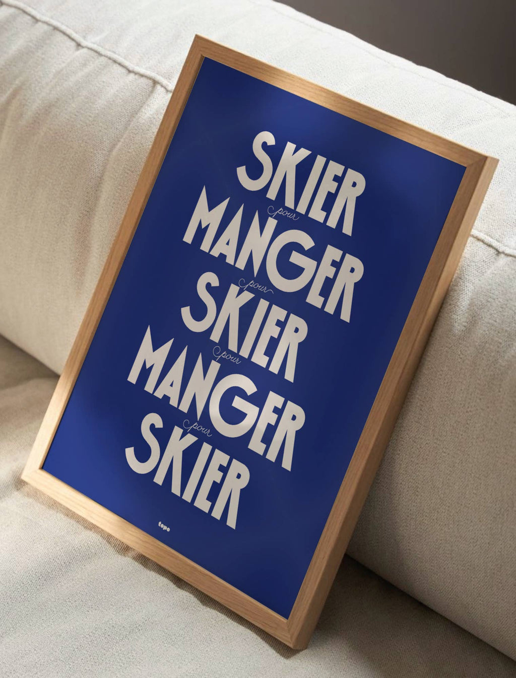 Affiche | Skier, pour manger… | Poster minimaliste: L - 30x40cm