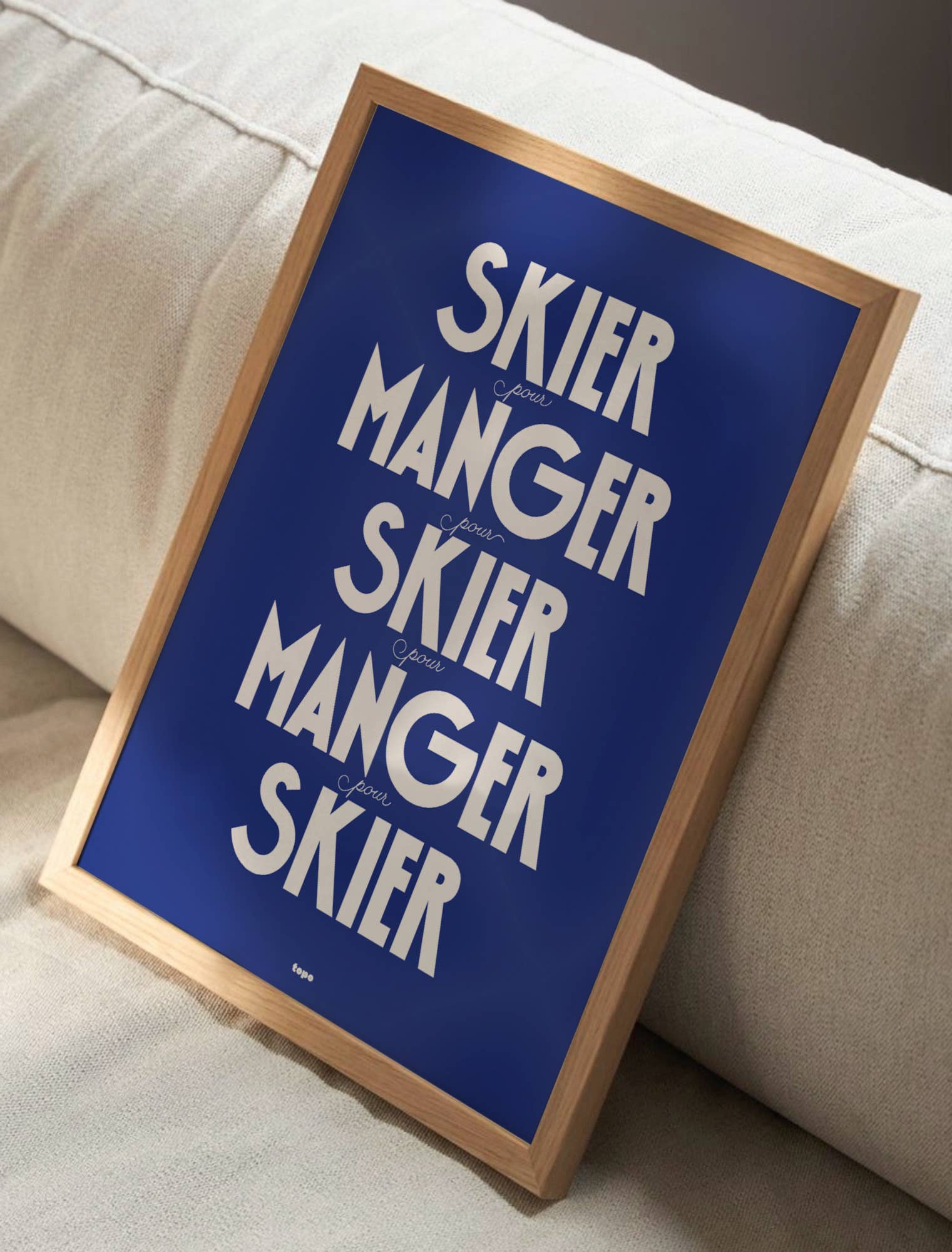 Affiche | Skier, pour manger… | Poster minimaliste: L - 30x40cm