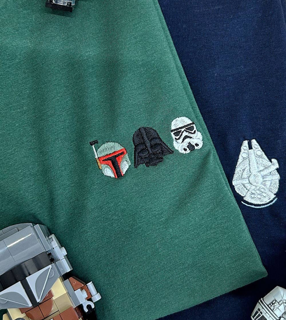 T-shirt Brodé - La Guerre des Étoiles: Vert / M