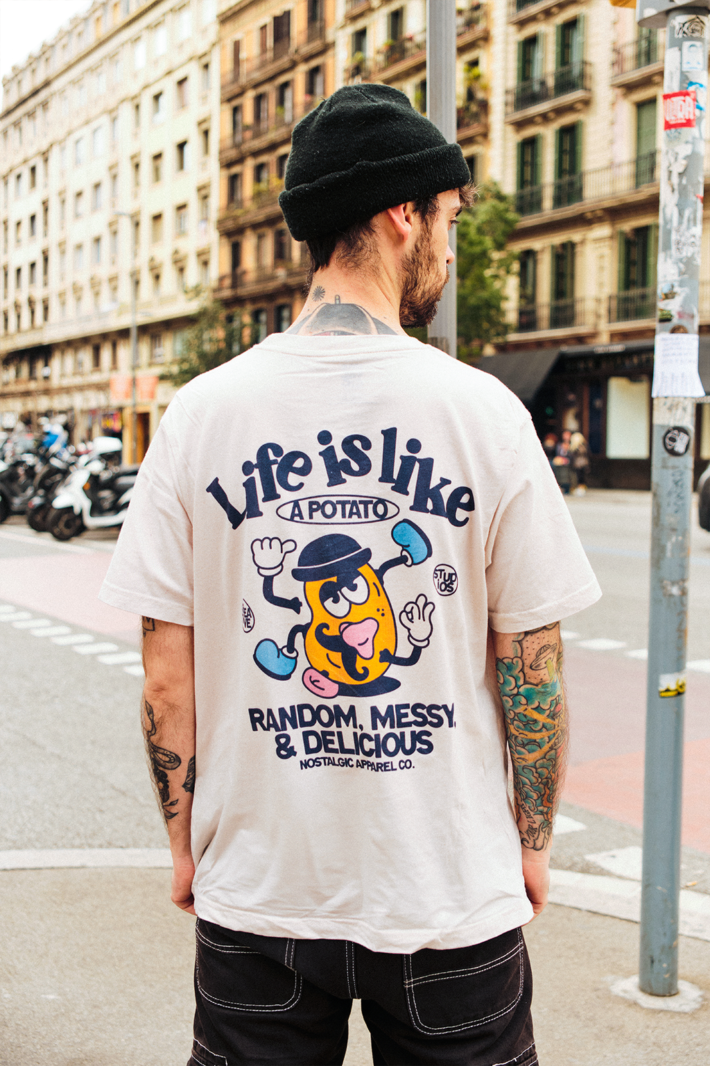 T-shirt naturel unisexe « Life is like a potato »: 2XL / Oversize