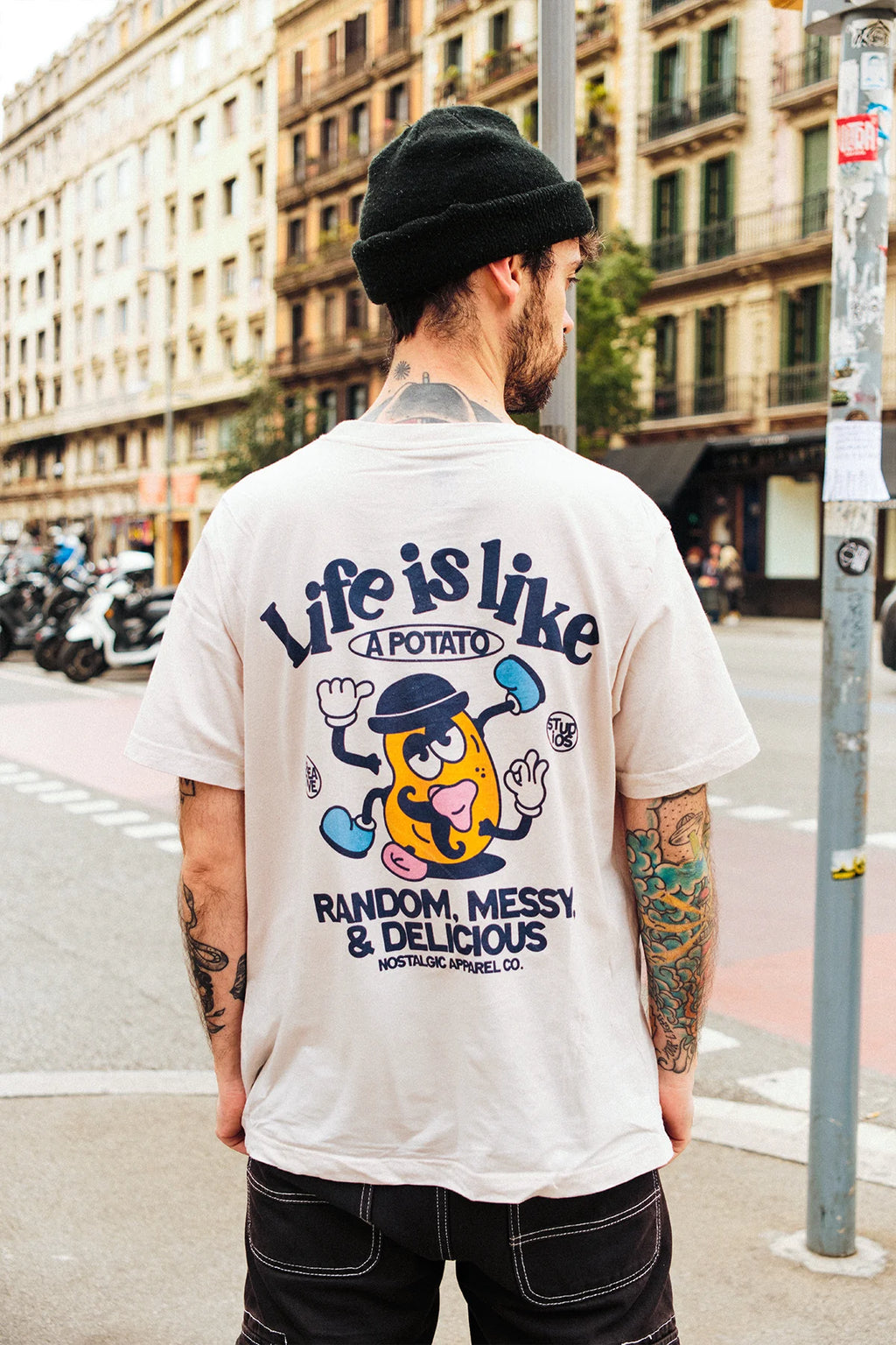 T-shirt unisexe naturel « Life is like a potato » | XL / Oversize