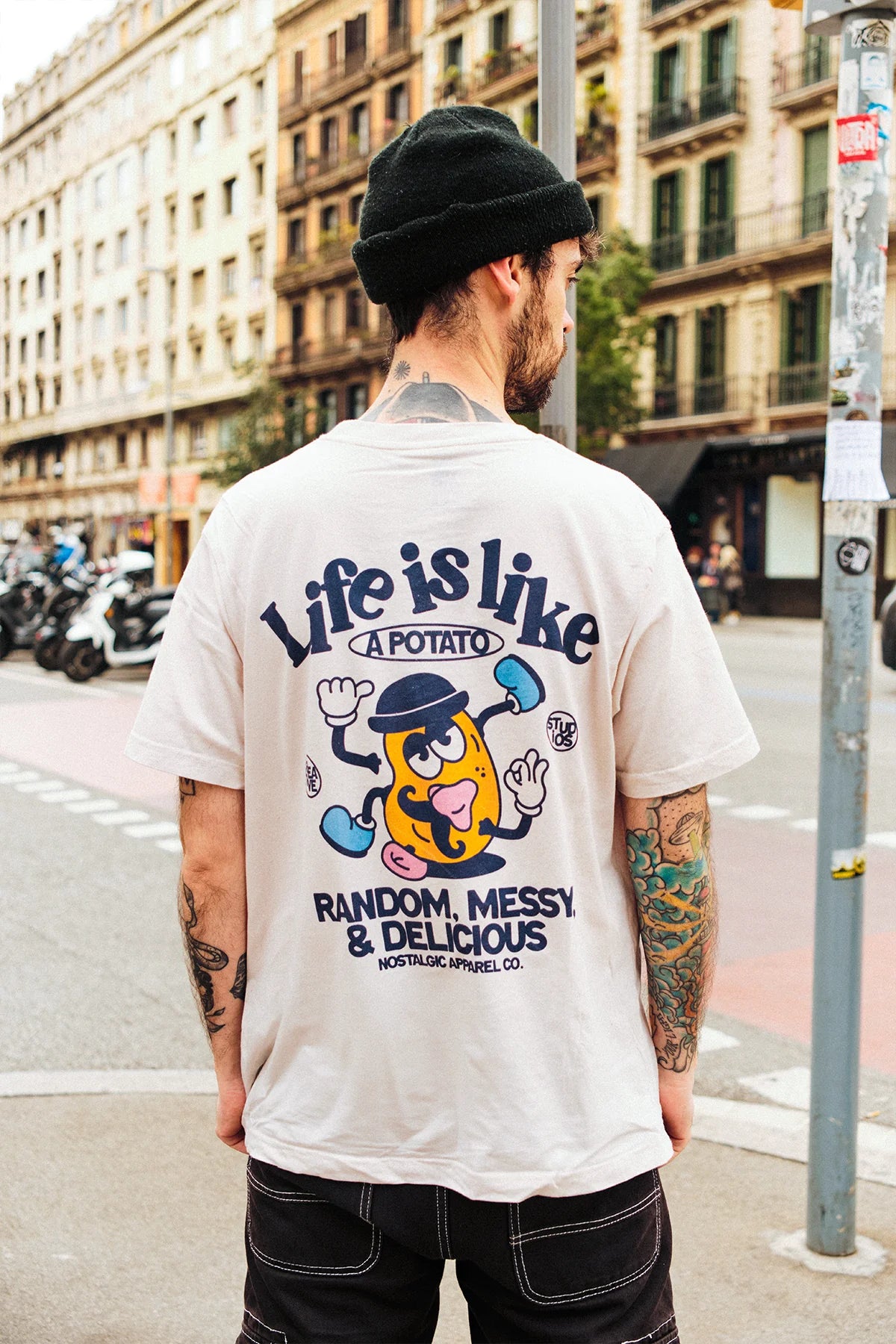 T-shirt unisexe naturel « Life is like a potato » | XL / Oversize