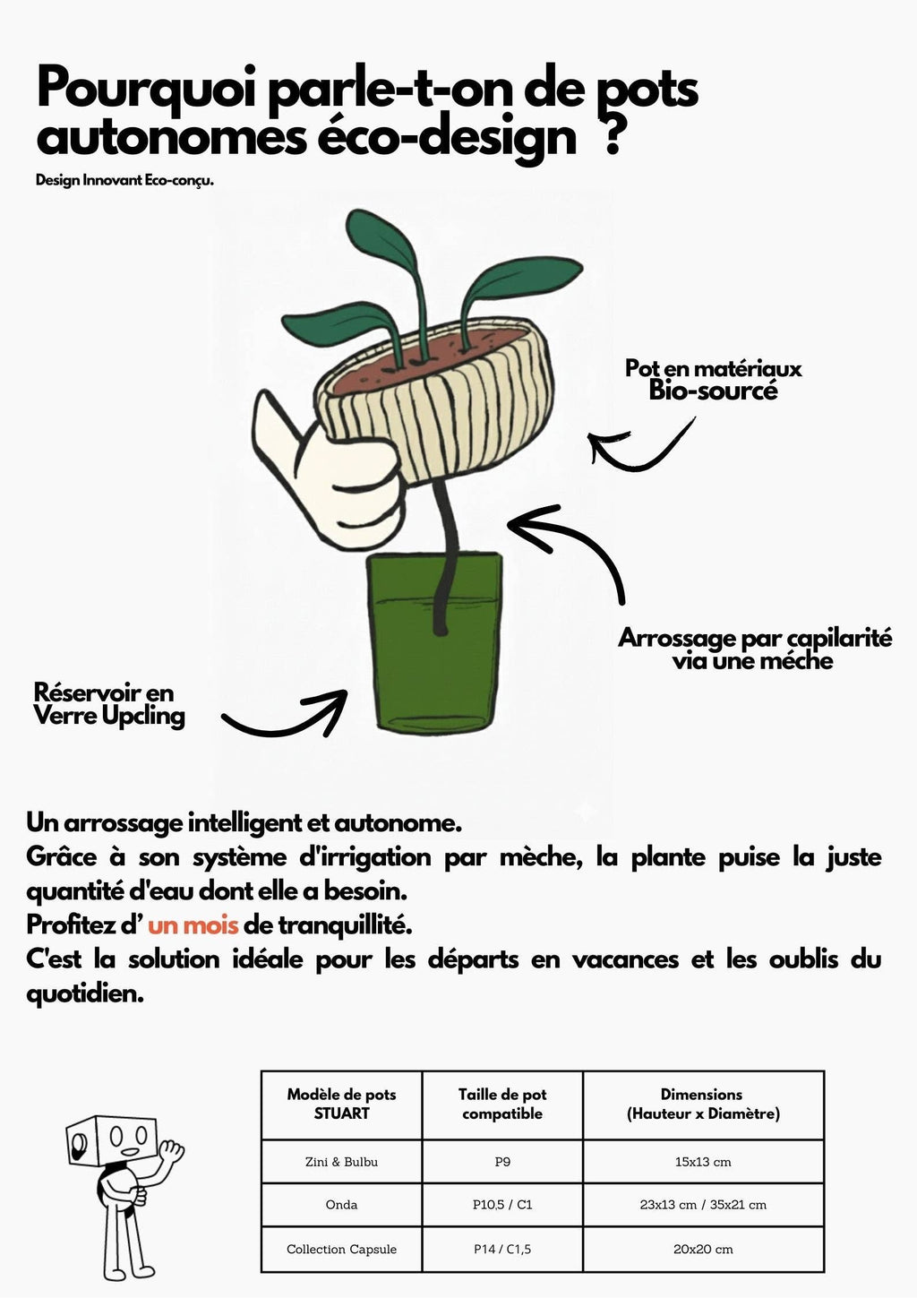 Pot de fleur autonome - Zini