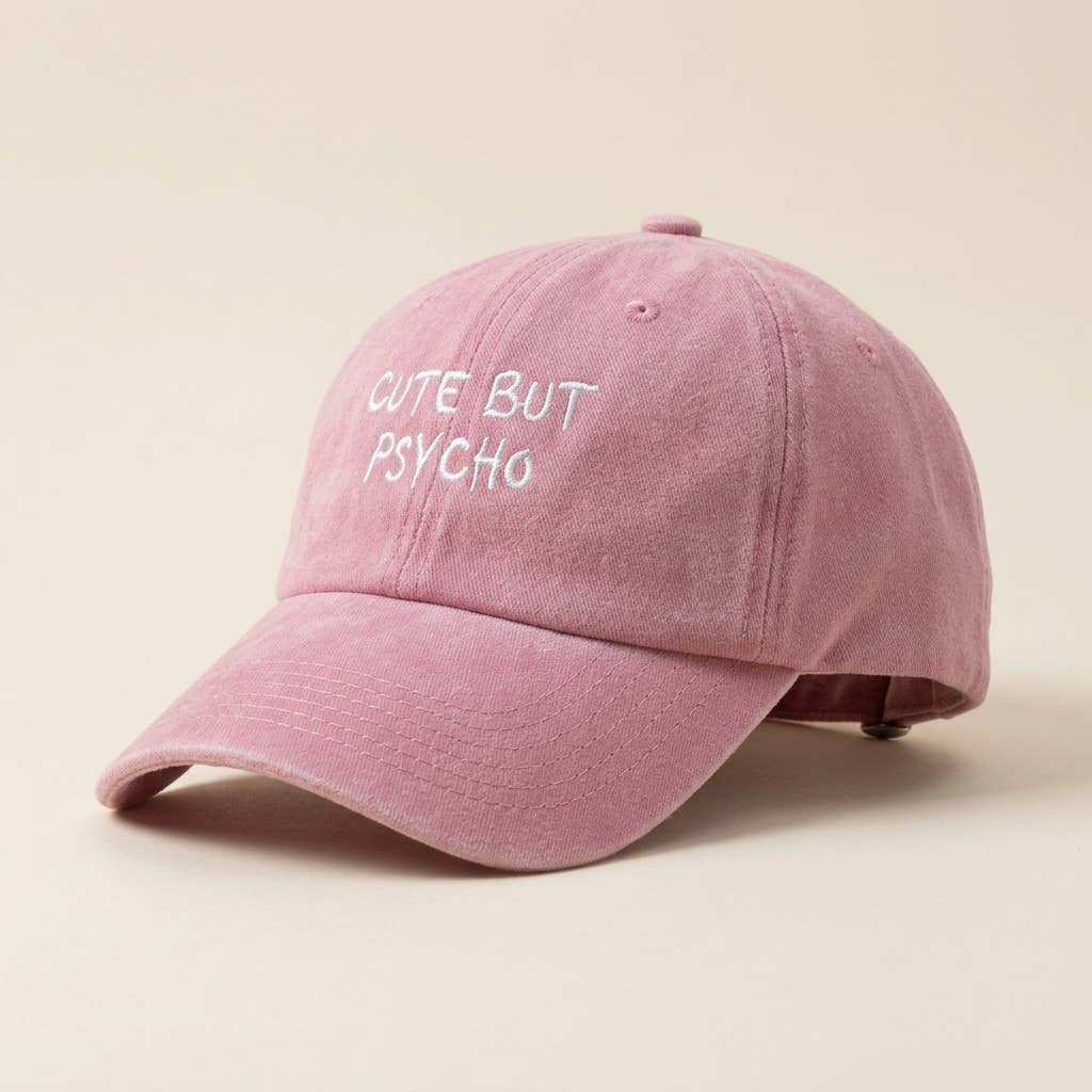Casquette rose brodée « Mignonne mais psychopathe »: Green