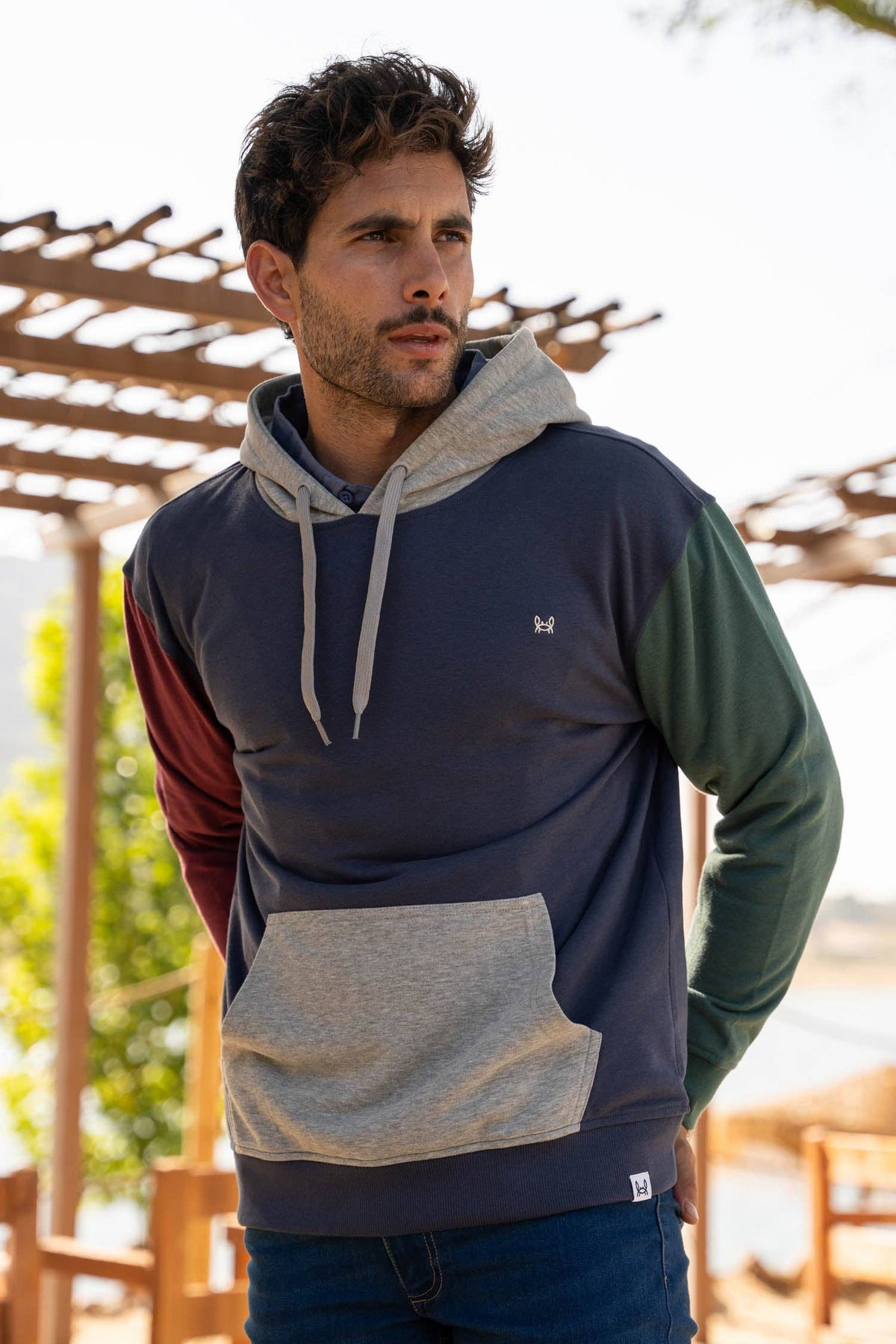 Sweat-shirt multicolore bleu marine | Bali: S