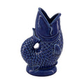 Vase en forme de poisson en porcelaine bleu profond