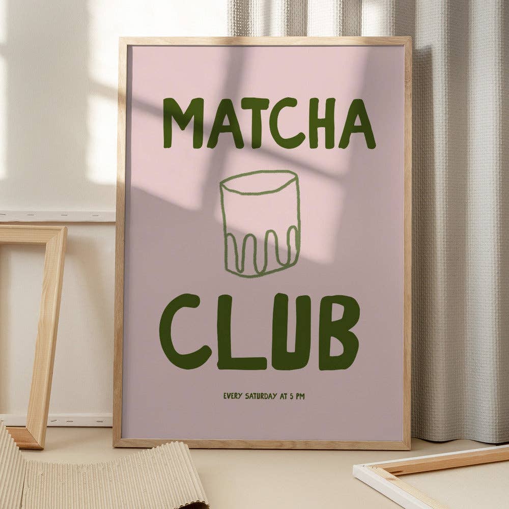 Tirage d'art « Matcha Club » — Affiche typographique graphique: Pas de cadre / 30 x 40 cm