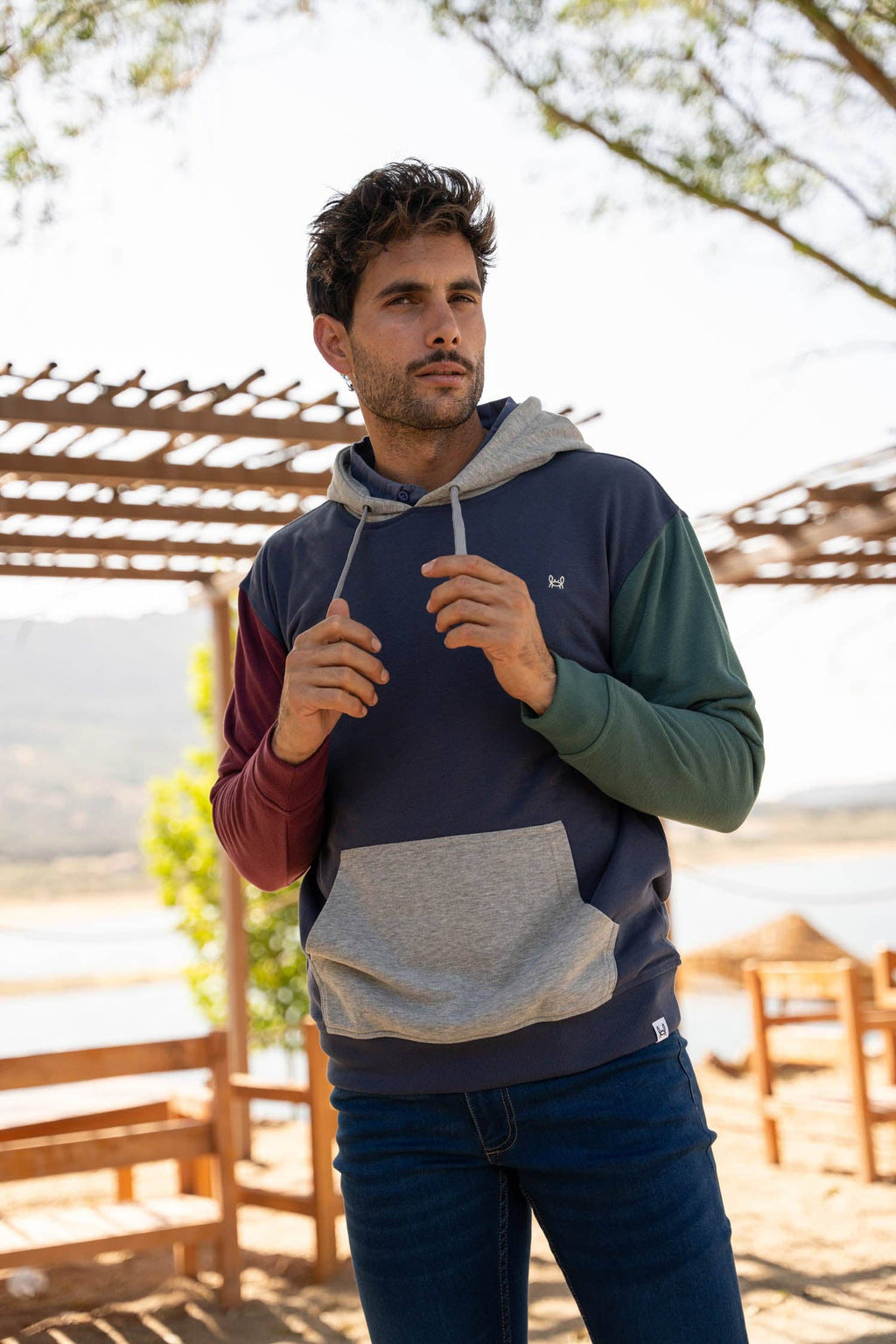 Sweat-shirt multicolore bleu marine | Bali: L