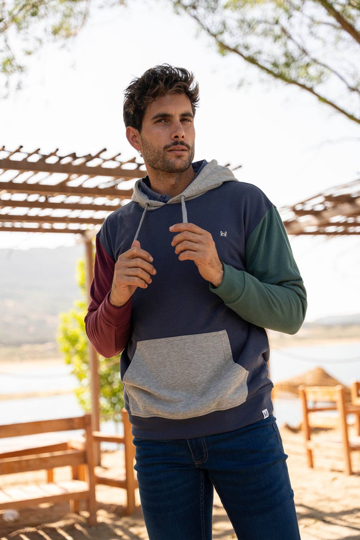 Sweat-shirt multicolore bleu marine | Bali: L