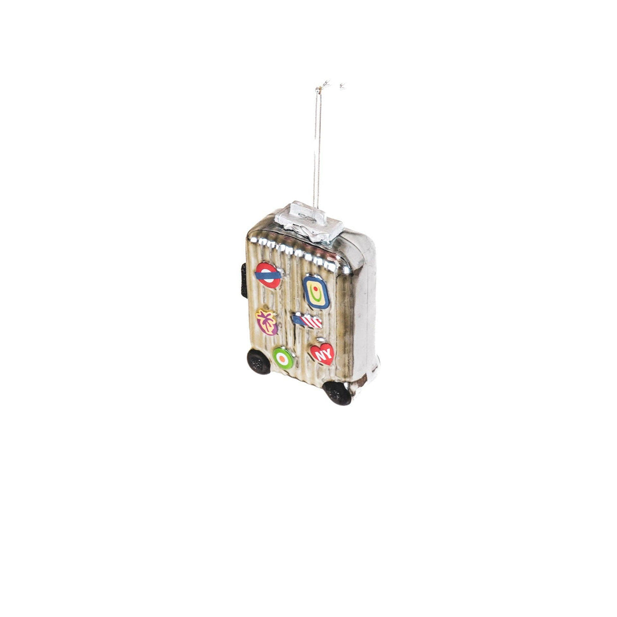 Suspension de Noël - Valise - Verre - Argent - 8x4x11,5cm