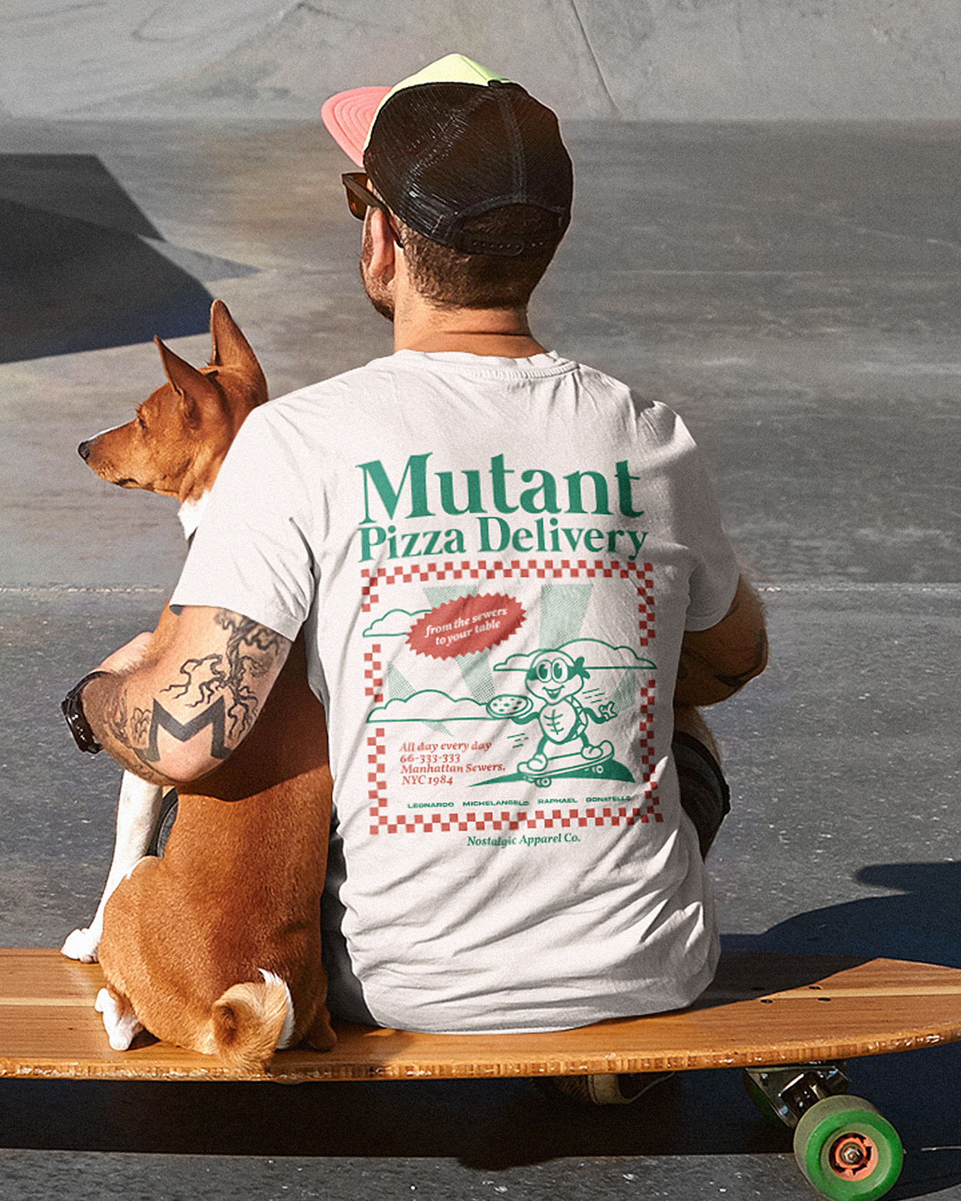 T-shirt unisexe blanc cassé « Mutant Pizza Delivery » | M / Oversize