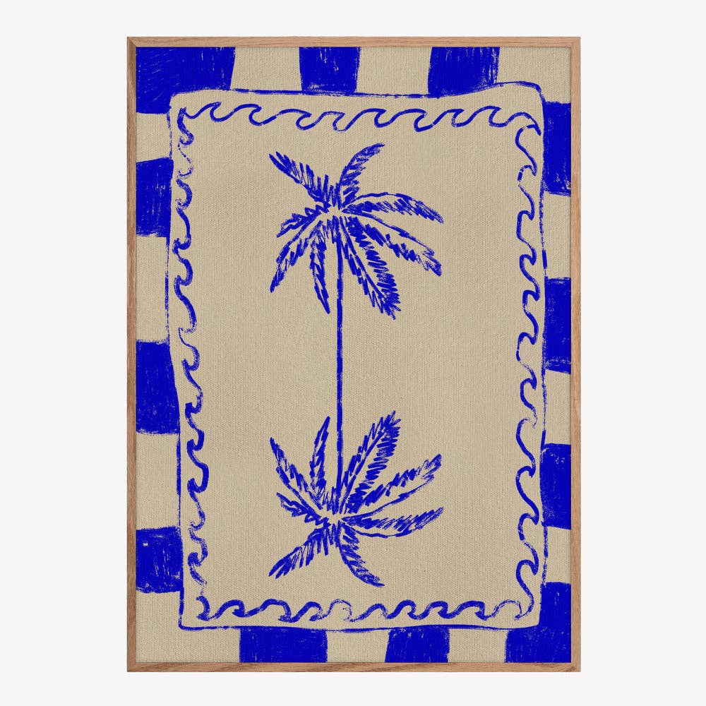 Estampe « Palmiers » - Linogravure bohème: Pas de cadre / 30 x 40 cm