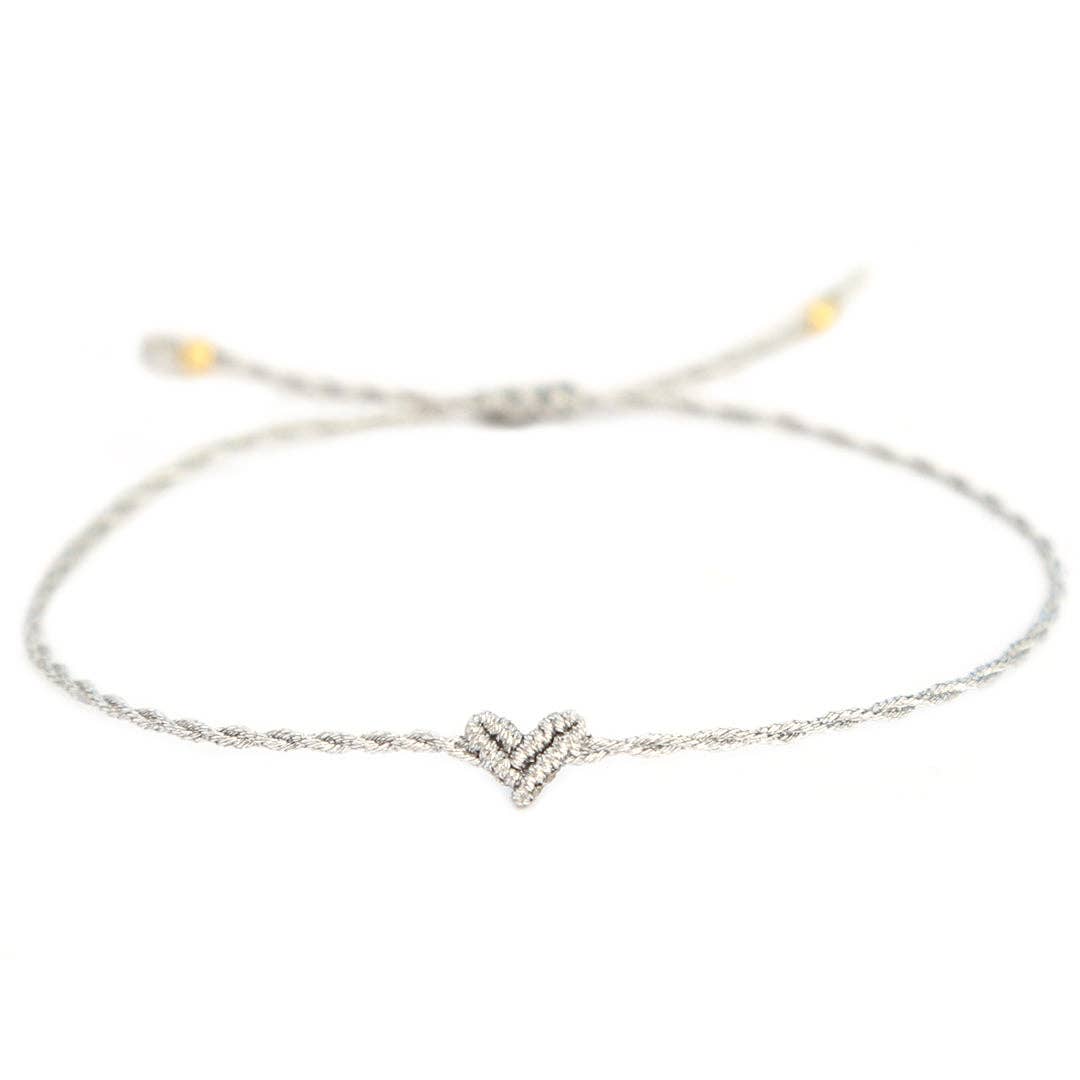 Bracelet de cheville love Ibiza cœur argent