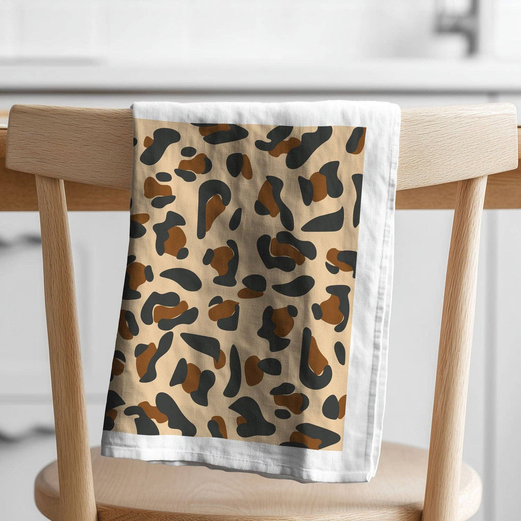 Torchon coton bio - motif léopard