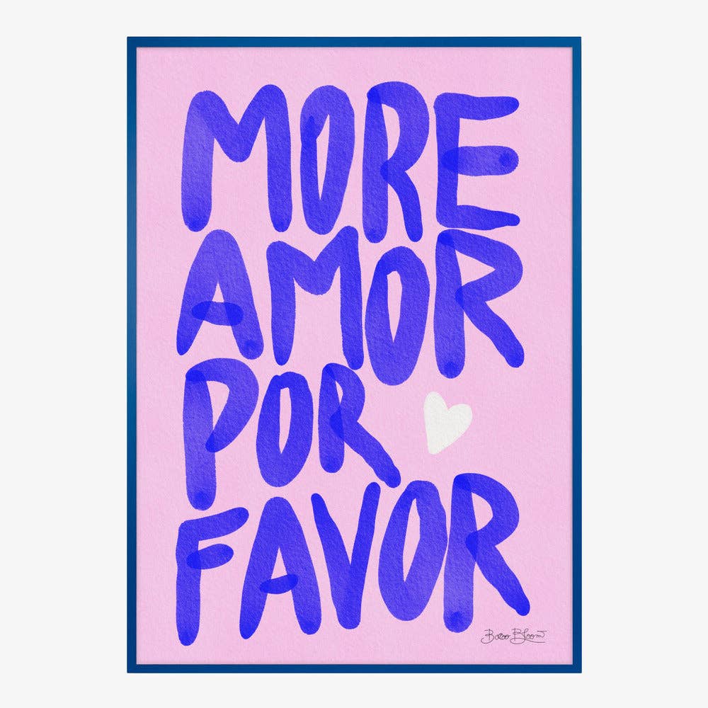 Affiche d'art « Plus d'amour, s'il vous plaît » — Peinte à la main: Pas de cadre / 30x40 cm