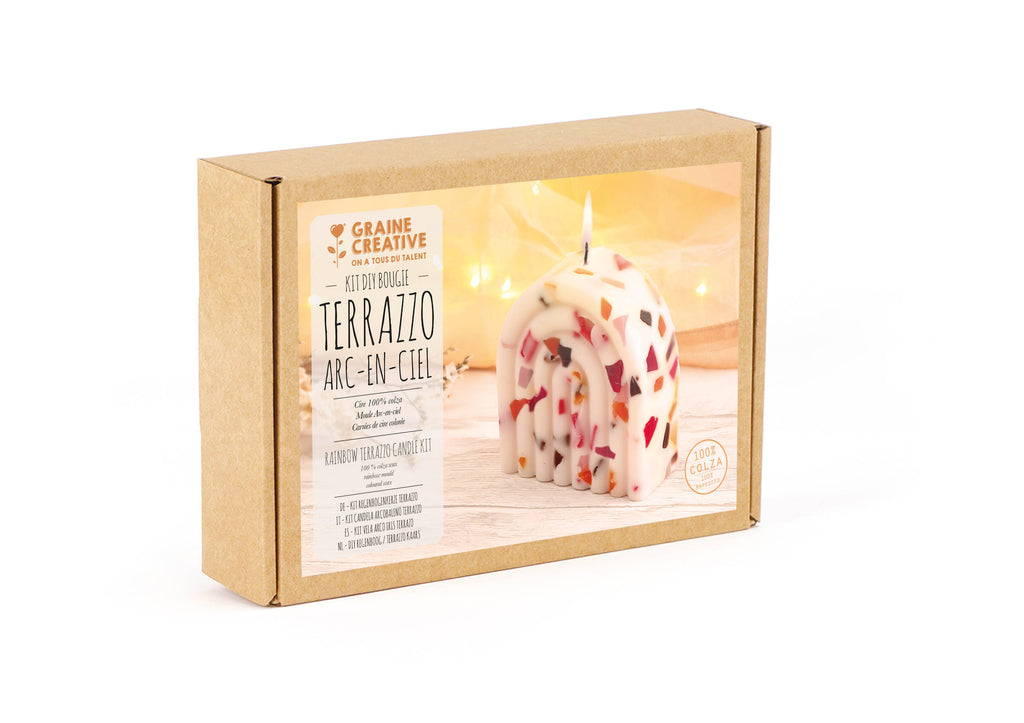 KIT DIY BOUGIE TERRAZZO ARC EN CIEL