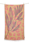 SERVIETTE DE PLAGE PRÉVELI JAUNE & CORAIL & NOIR
