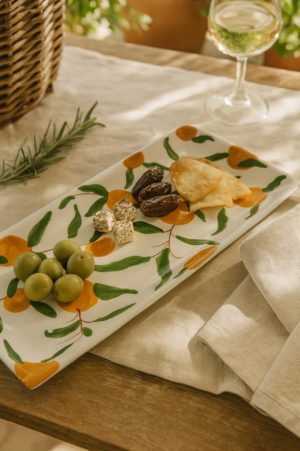 Plateau en céramique pour pintxos (Oranges)