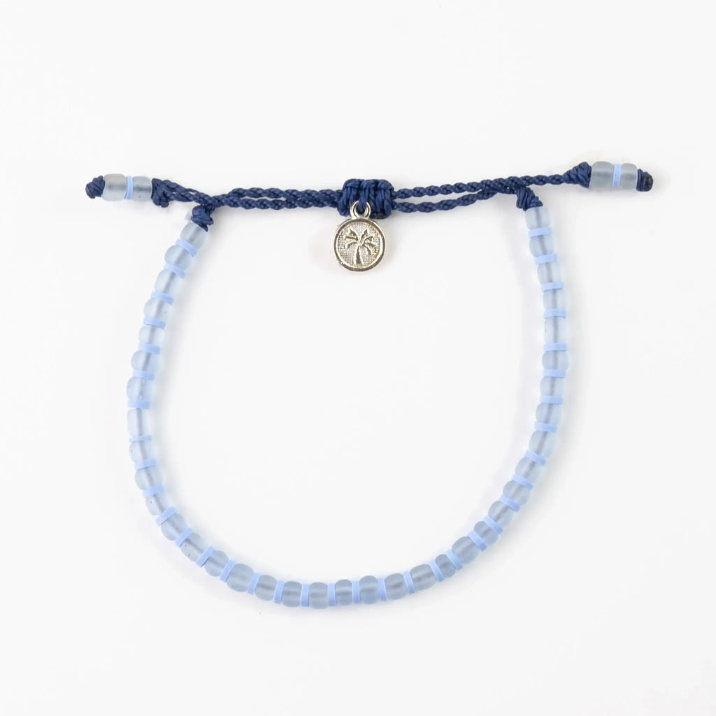 Bracelet Marley en perles de verre, bracelet Surf coloré: Blanc