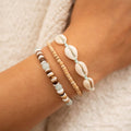 Ensemble de bracelets Perasi Beach, trio de bracelets à perles de bois naturel