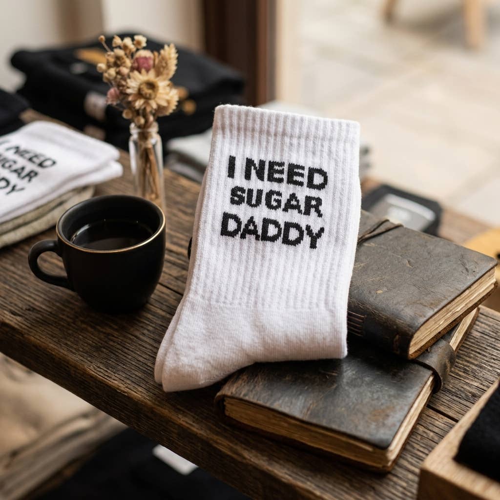 Chaussettes à message « J’ai besoin d’un sugar daddy »: 37-43