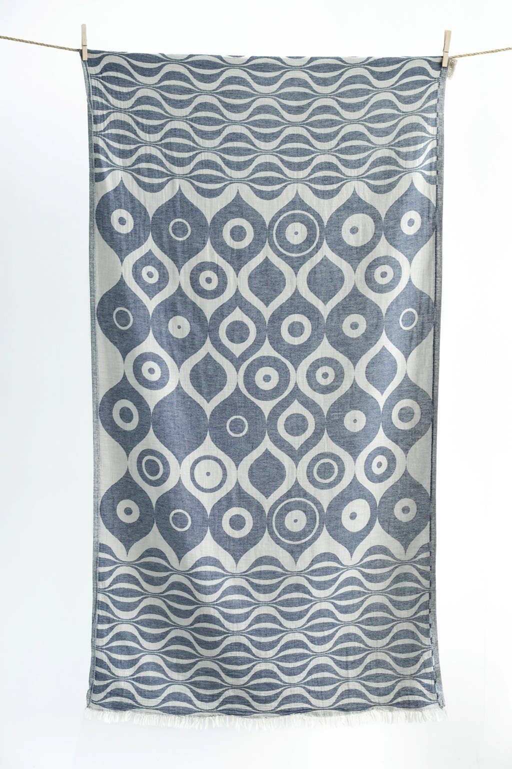 Serviette de plage Frangokastello bleu marine