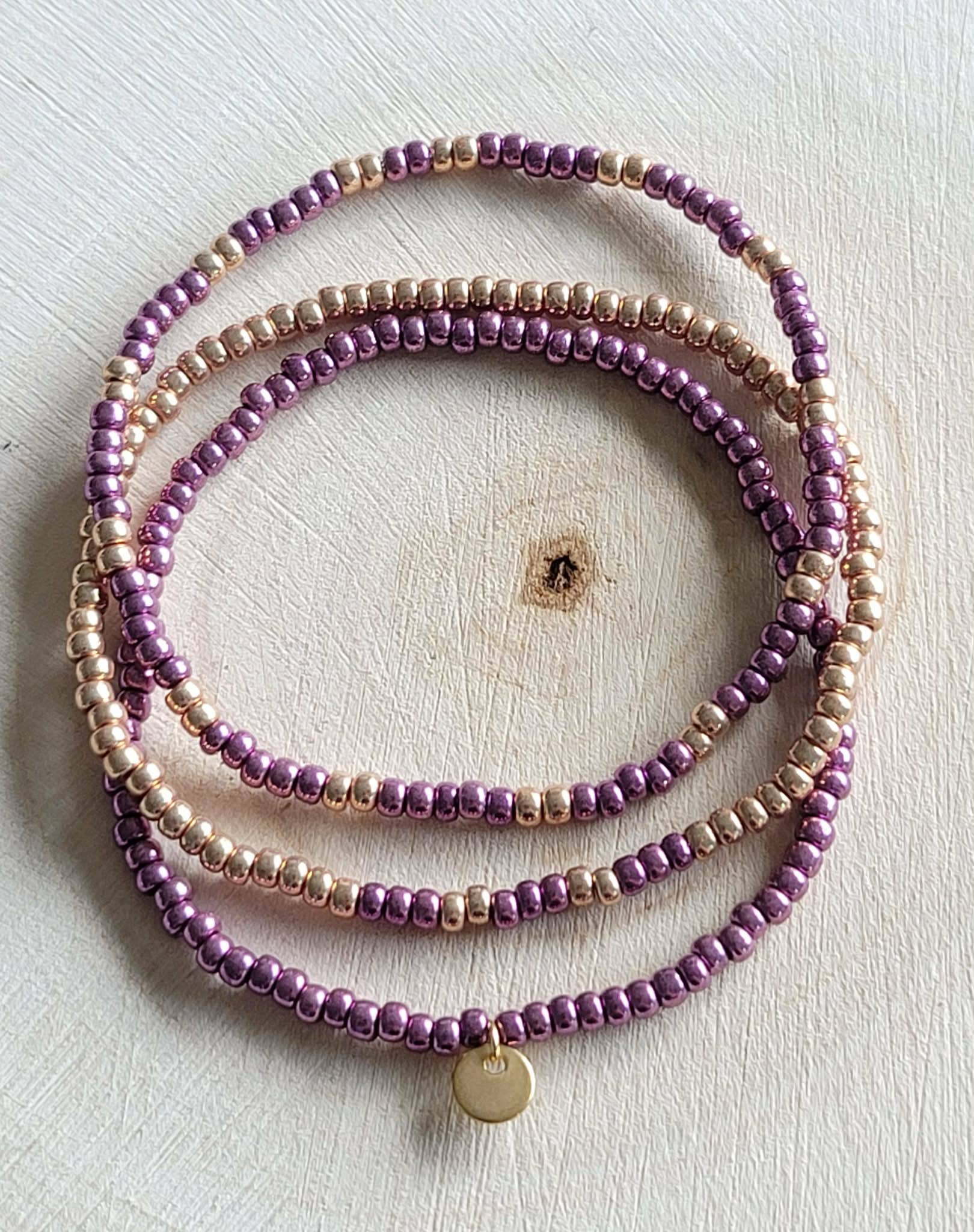 Set de bracelets Miyuki aubergine