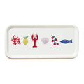 Plateau de service rectangulaire « Seaside Lunch » crème - 32 x 15 cm
