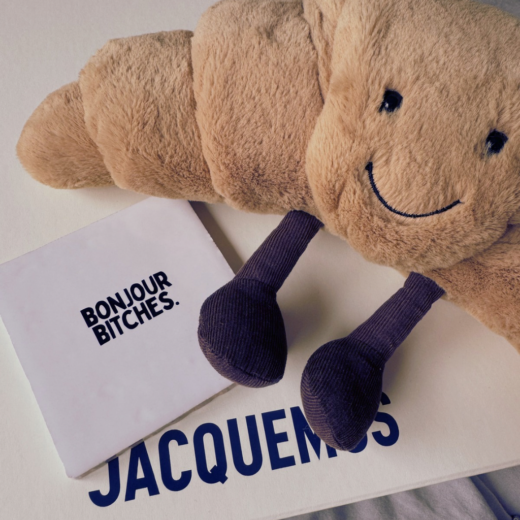 Carreau signature 'Bonjour bitches' en forme de main