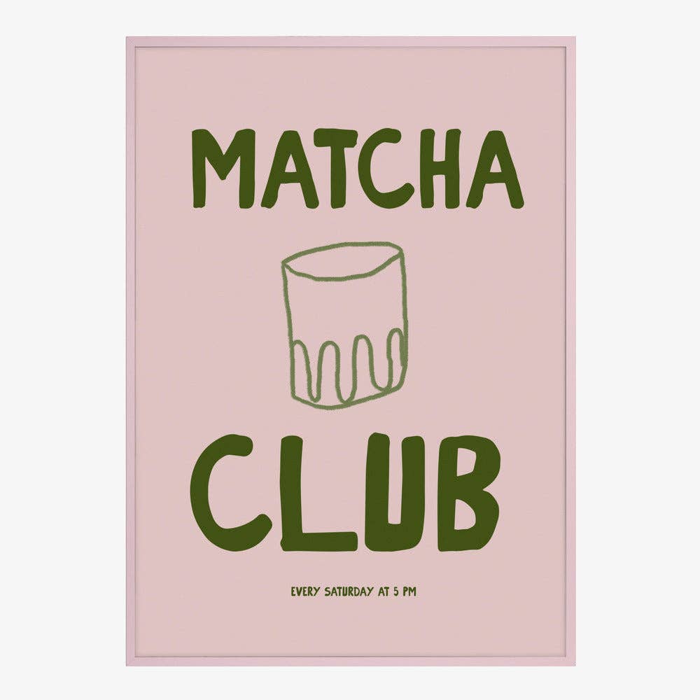 Tirage d'art « Matcha Club » — Affiche typographique graphique: Pas de cadre / 30 x 40 cm
