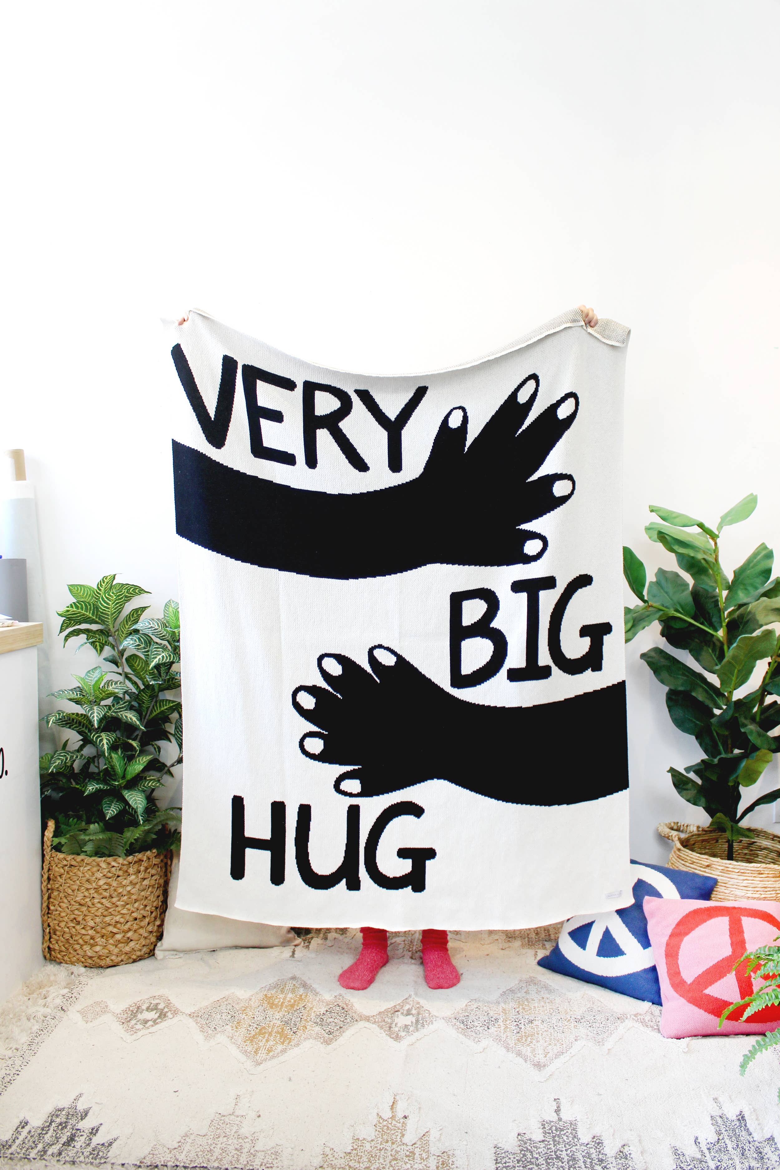 Plaid en tricot N&B Very Big Hug