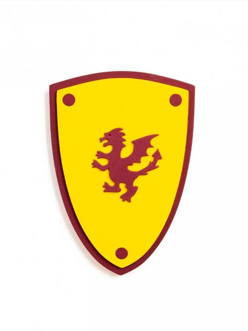 Bouclier en mousse Softik jaune avec dragon - ST752