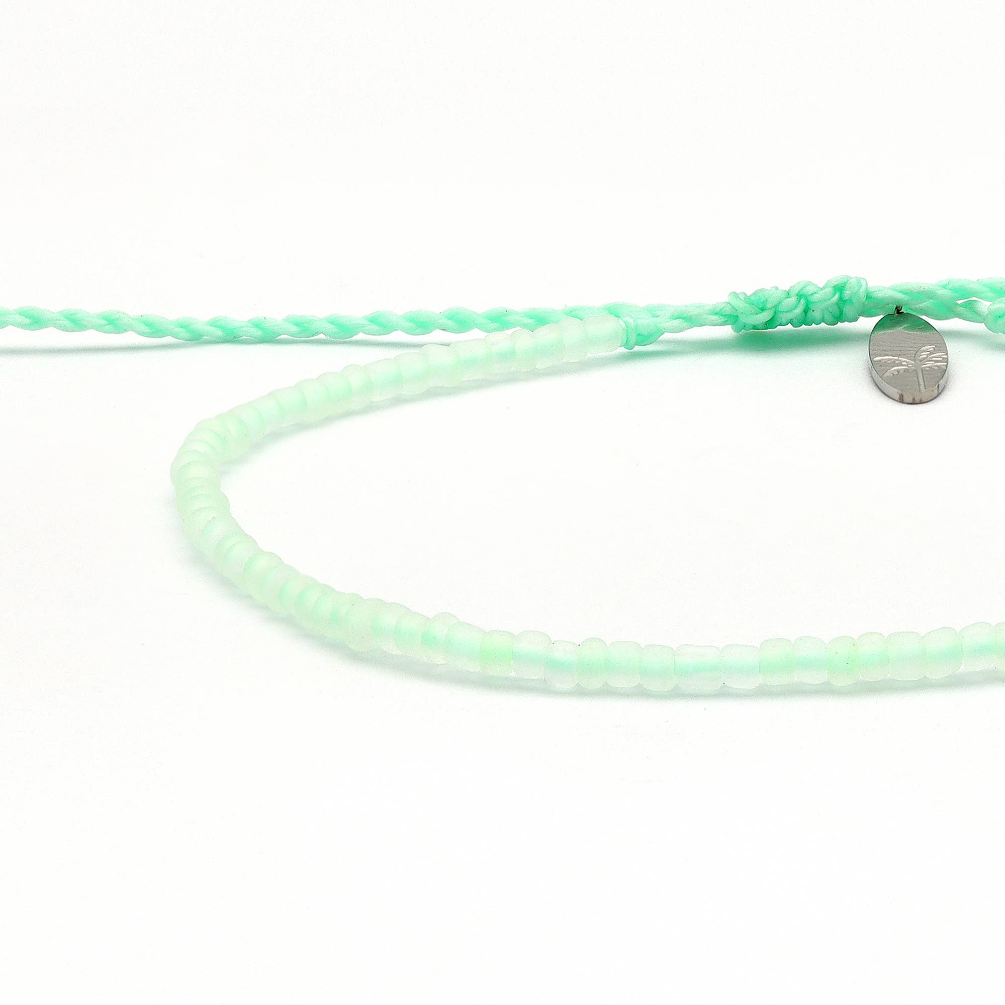 Bracelet perlé en verre dépoli Wailele. Bracelet empilable: Violet