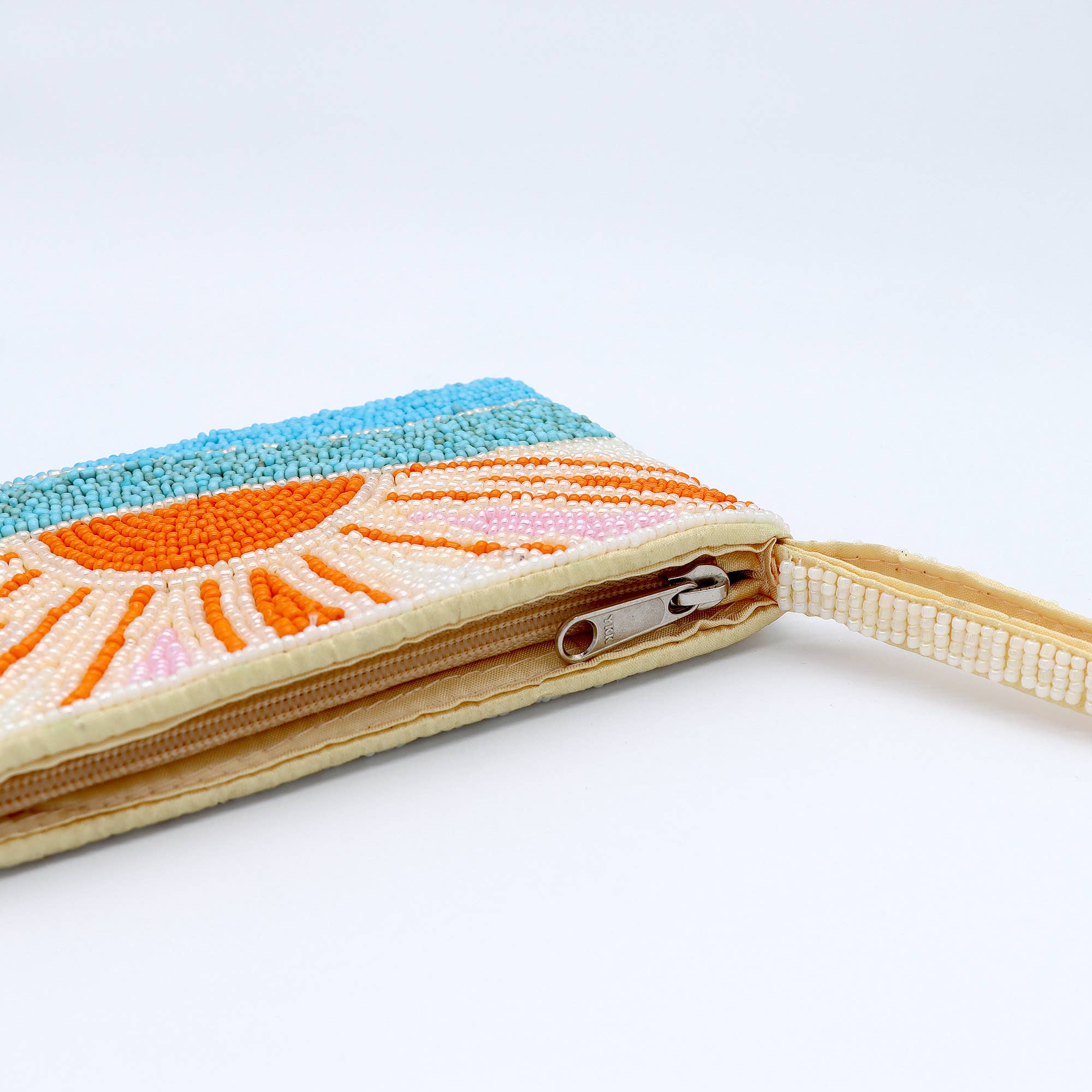 Petite pochette perlée Sunrise: Orange
