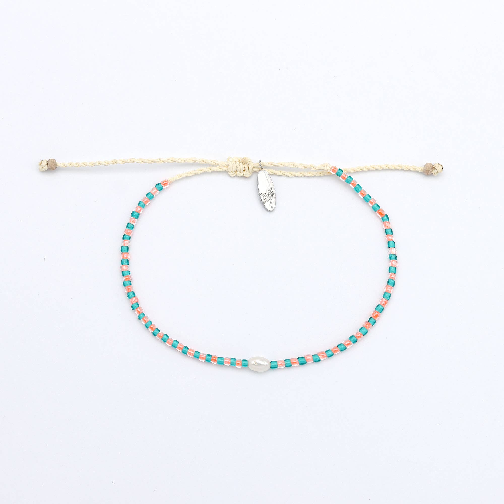 Mutiara Bracelet délicat à perles, Bracelet de surf réglable: Turquoise