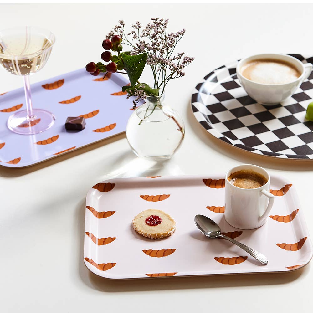 Plateau de service CROISSANT Lilas - 27x20 cm