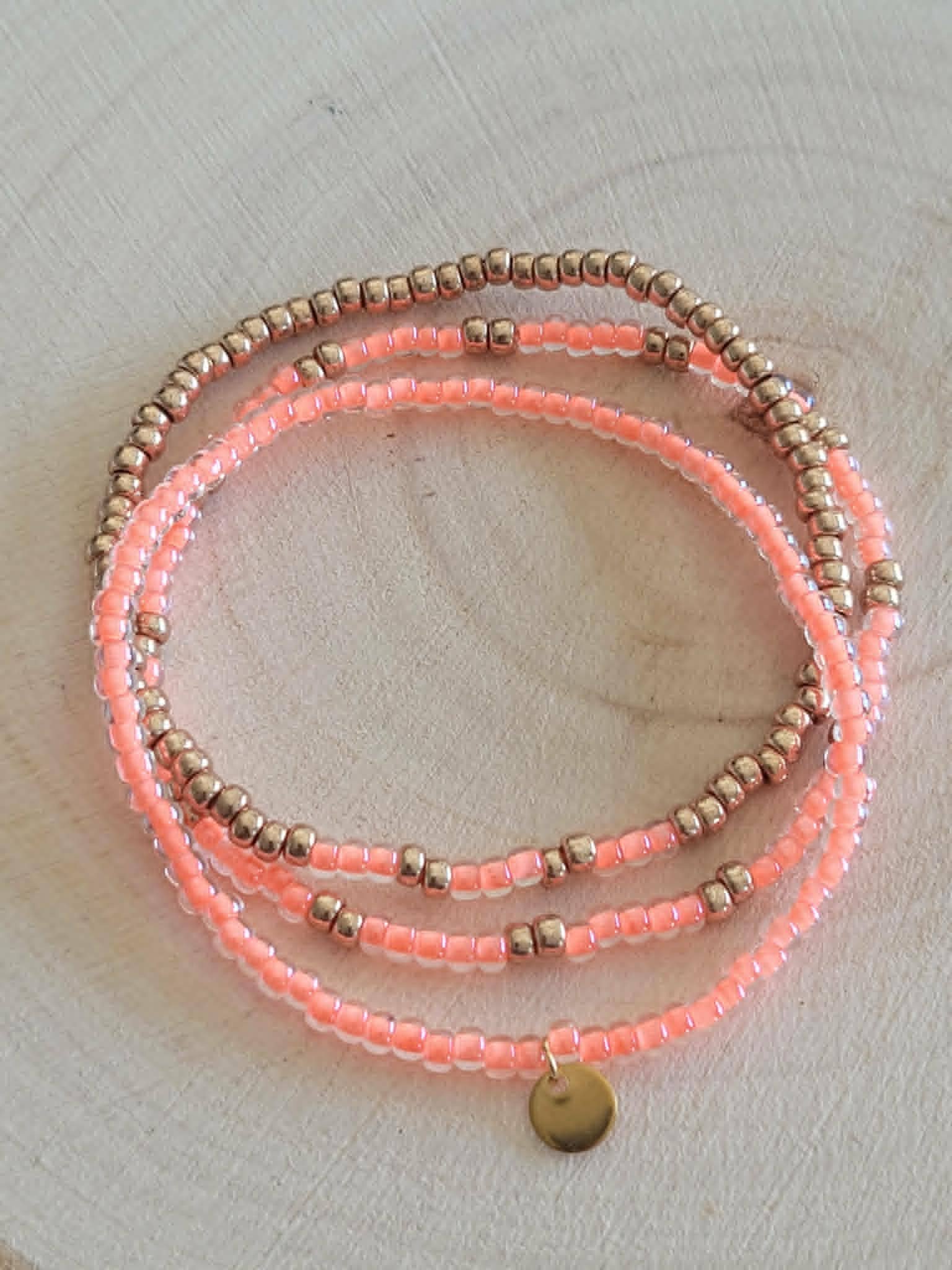 Set de bracelets Miyuki orange fluo