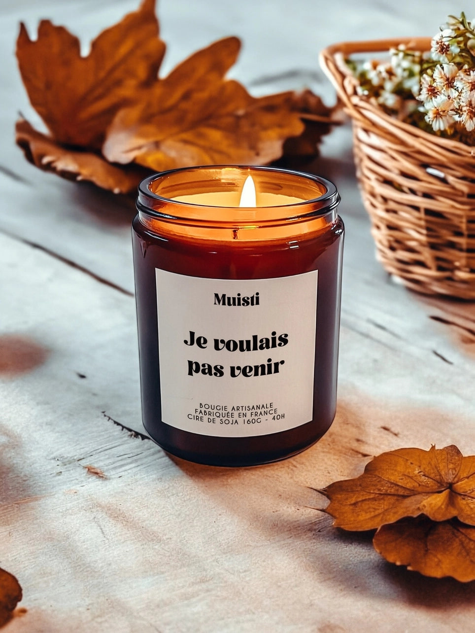 Bougie Parfumée - Je voulais pas venir (musc blanc)