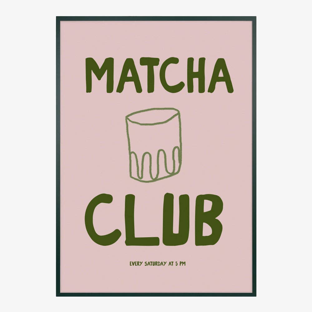 Tirage d'art « Matcha Club » — Affiche typographique graphique: Pas de cadre / 30 x 40 cm