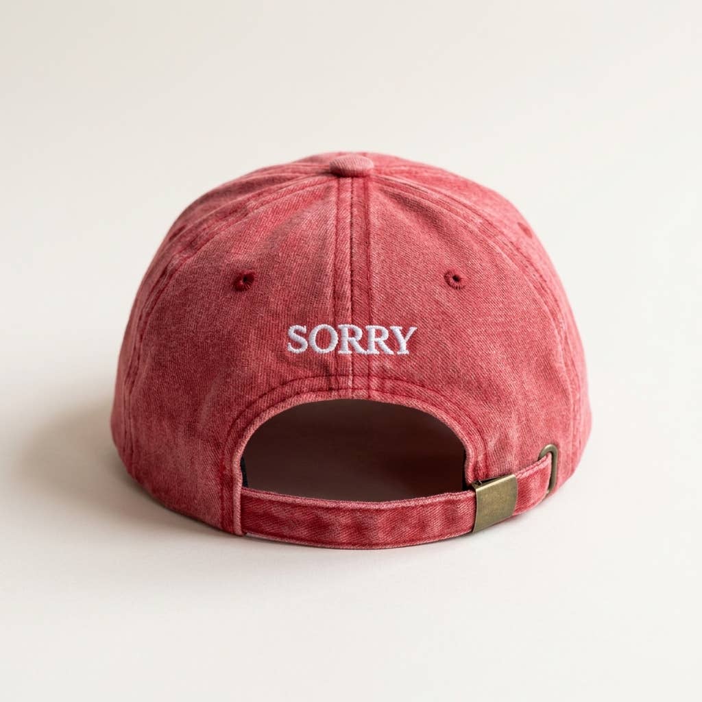 Casquette brodée bordeaux « Je ne travaille pas ici, désolé »: Burgundy