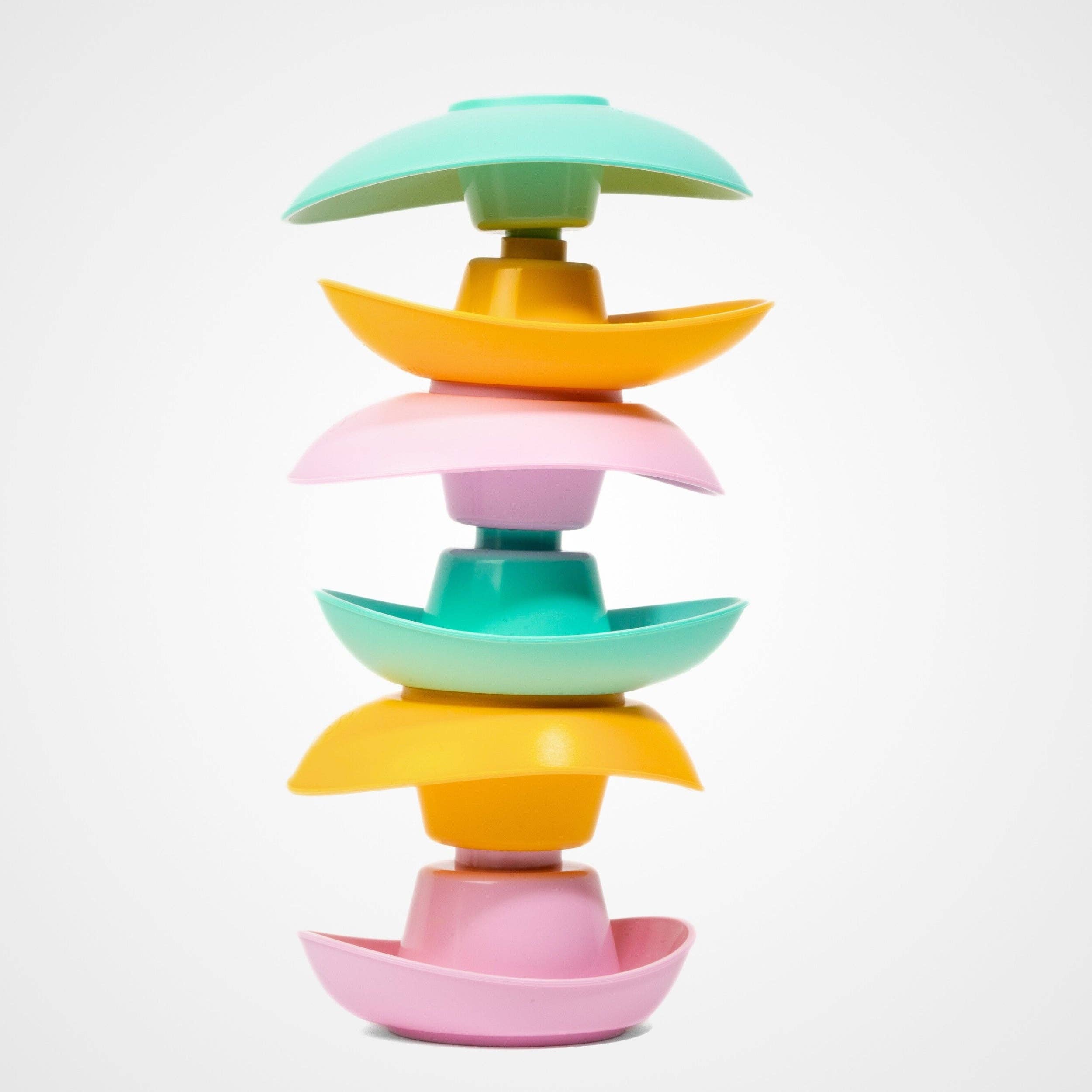 6 Barques Gigognes Pastel - Rose & Turquoise