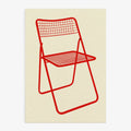 Affiche artistique — chaise pliante en maille rouge — Pop graphique: Pas de cadre / 30x40 cm