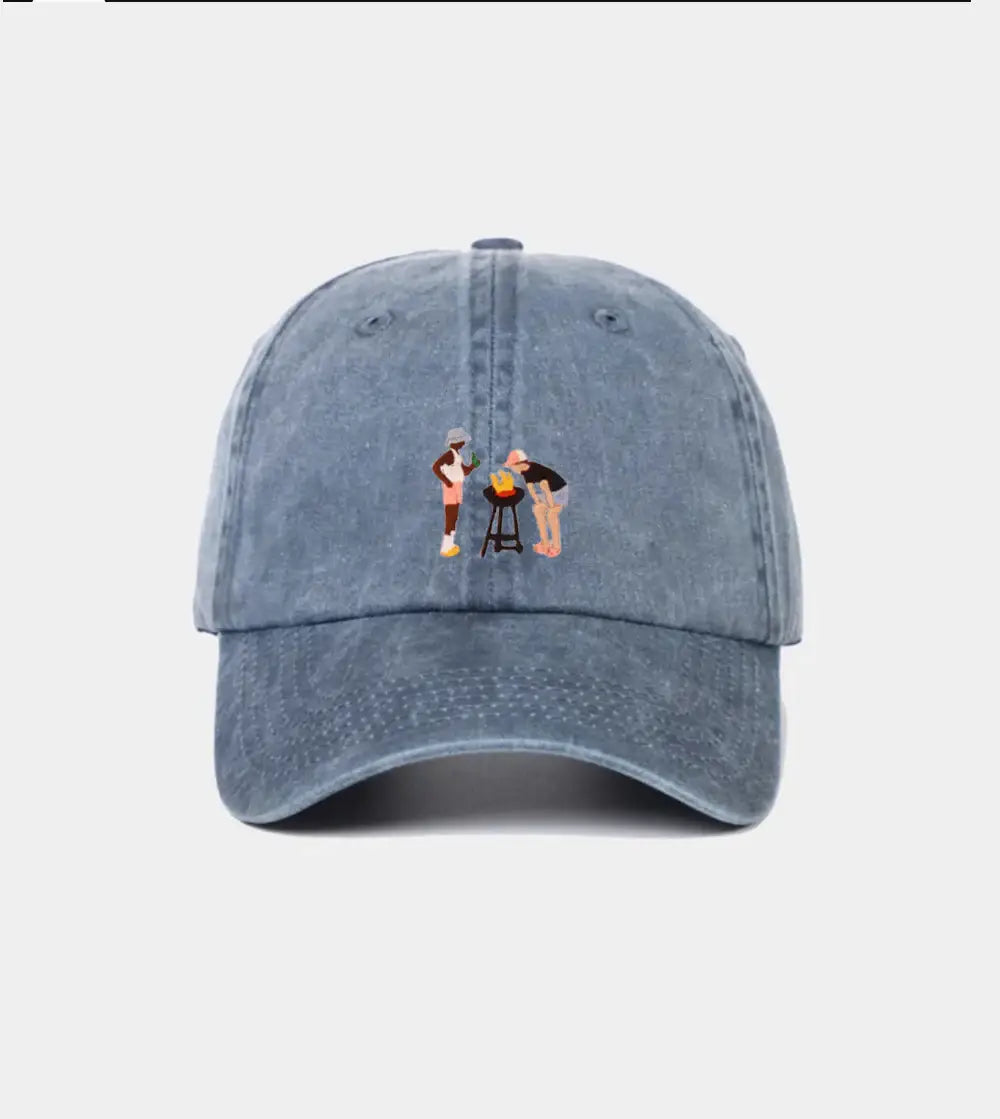 Casquette Brodée - Barbecue des vacances: Marron Vintage