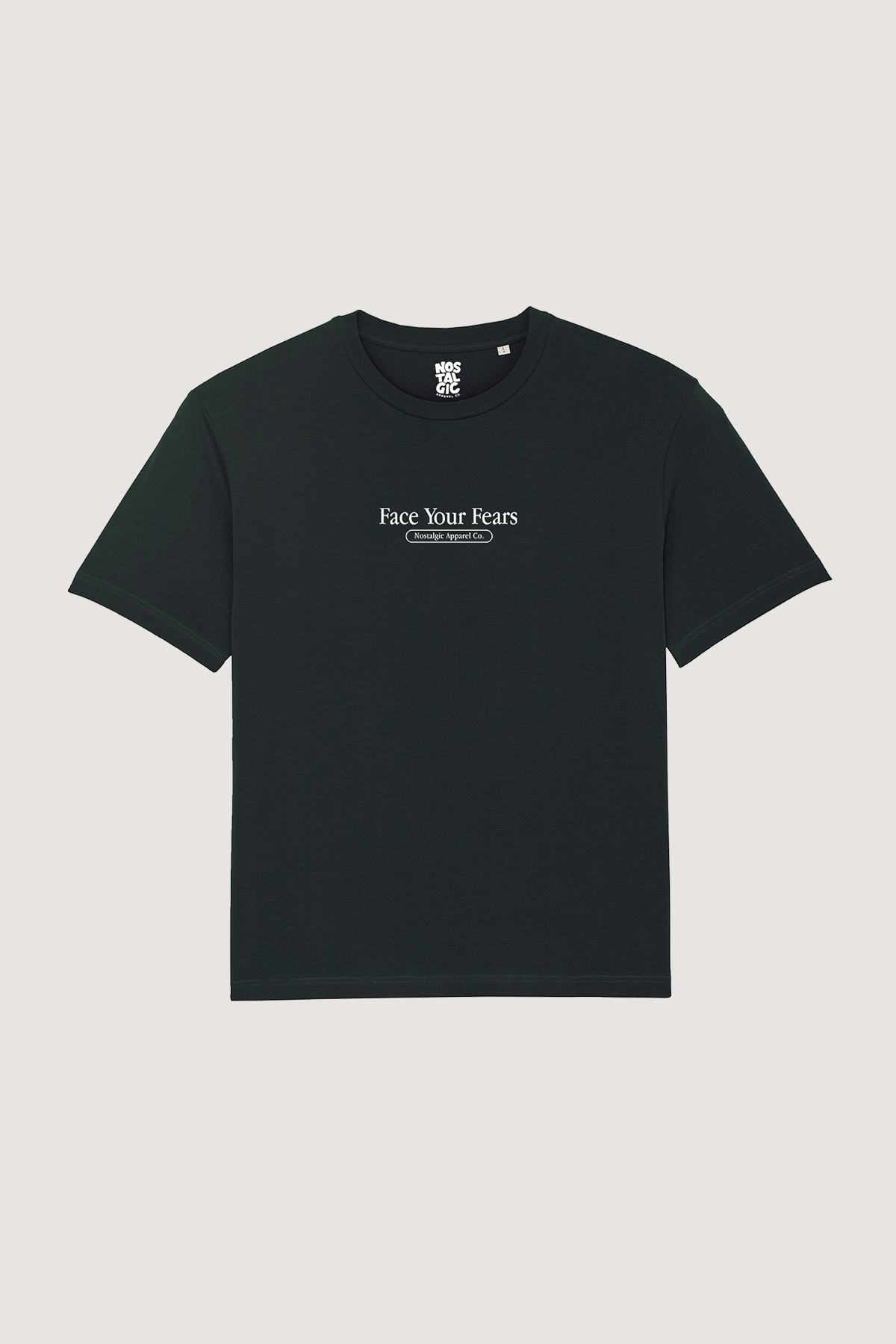 T-shirt unisexe noir « Face Your Fears » | S / Oversize