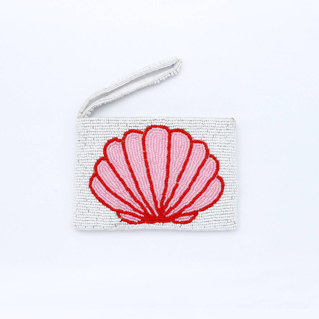 Petite pochette tropicale perlée: Black