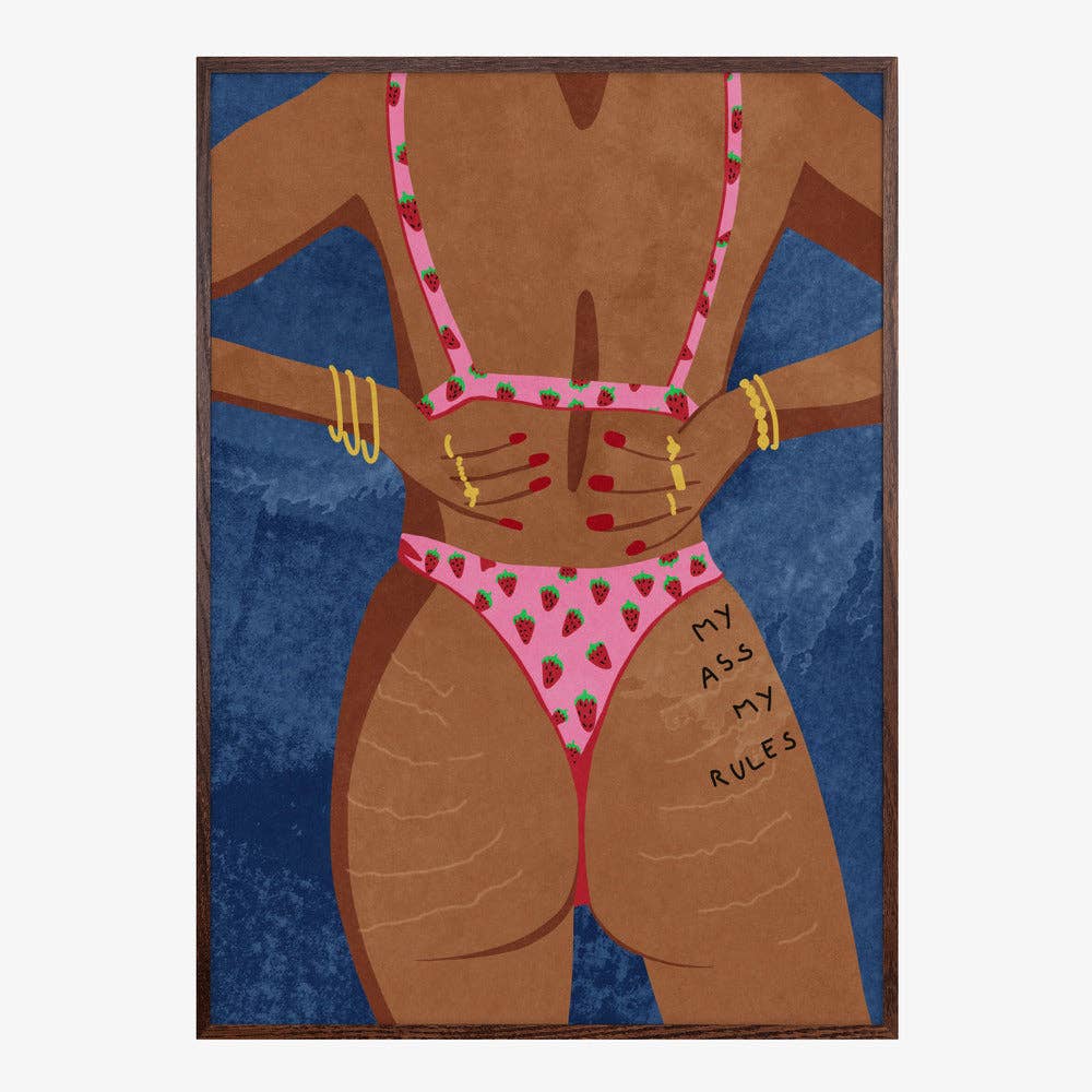 Affiche « Mon cul, mes règles » — Décor féministe pictural: Pas de cadre / 30x40 cm