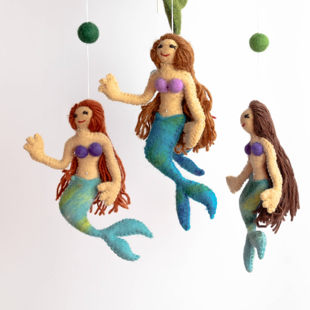 Mobile pour bébé - Décor de chambre côtier - Sirène sous la mer