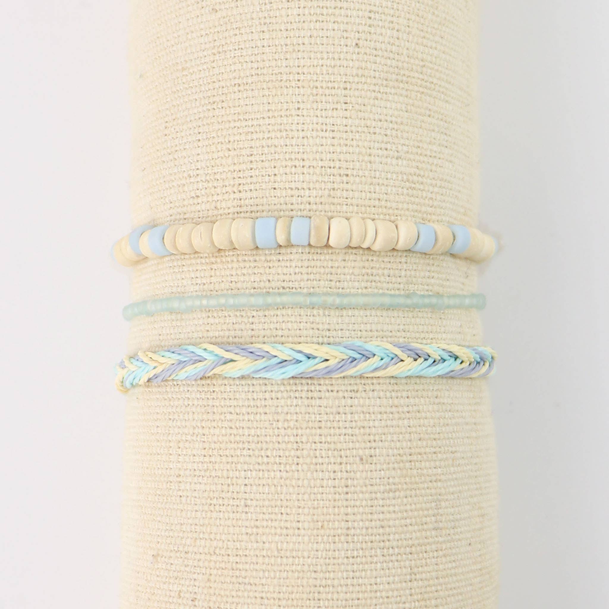 Ensemble de bracelets de plage Matei, trio de bracelets bleus réglables